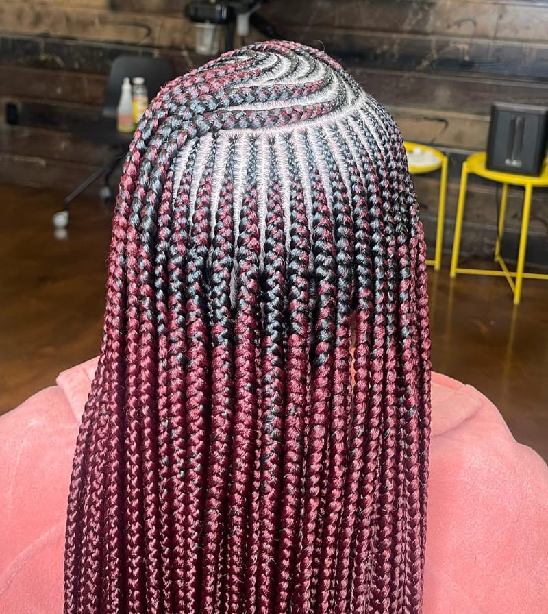 Burgundy Tribal Braids