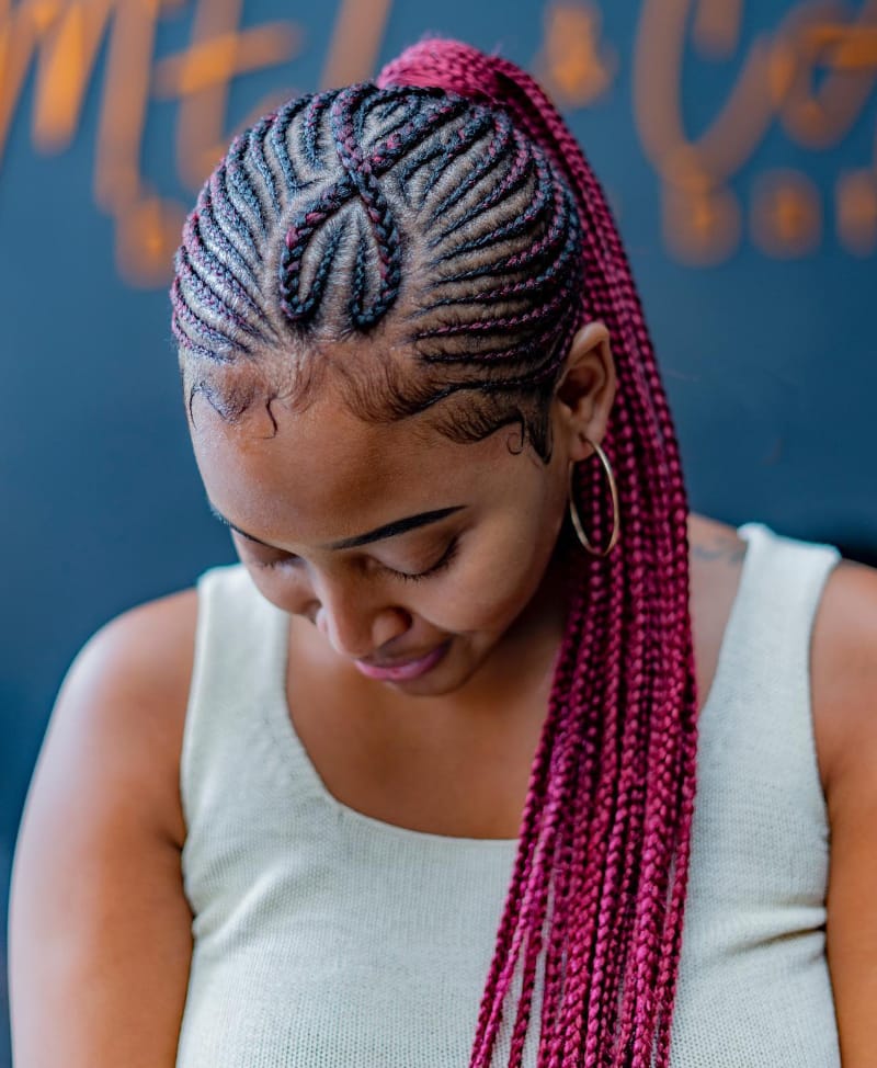 Burgundy Tribal Braids