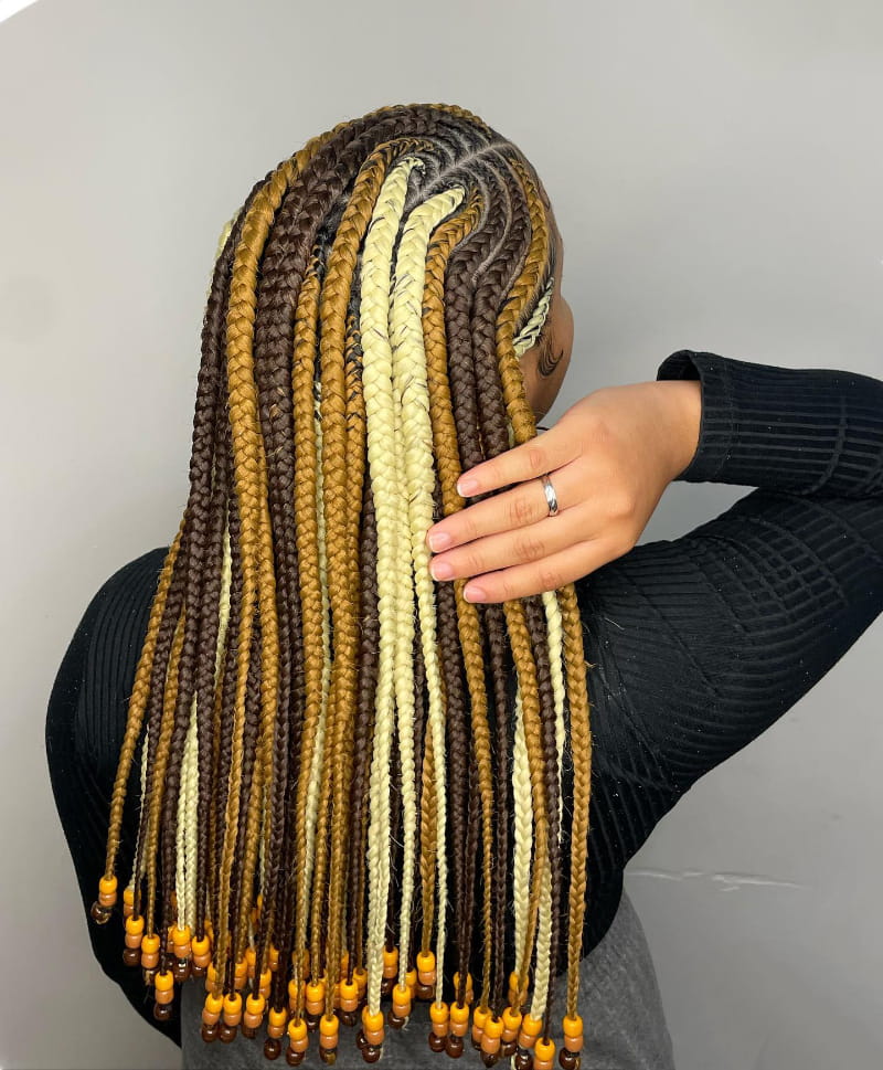 2 Layer Side Part Tribal Braids