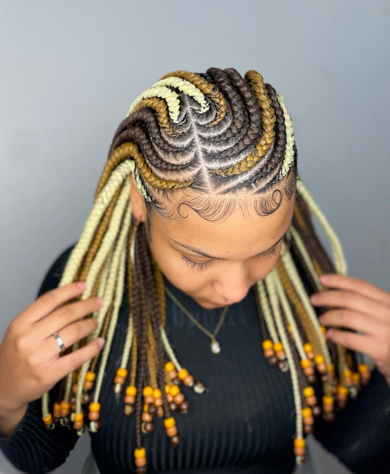 2 Layer Side Part Tribal Braids