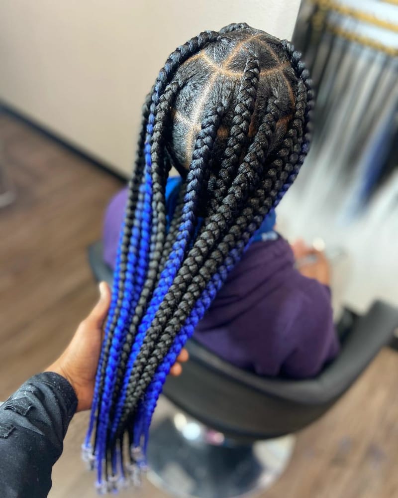 Blue Big Box Braids