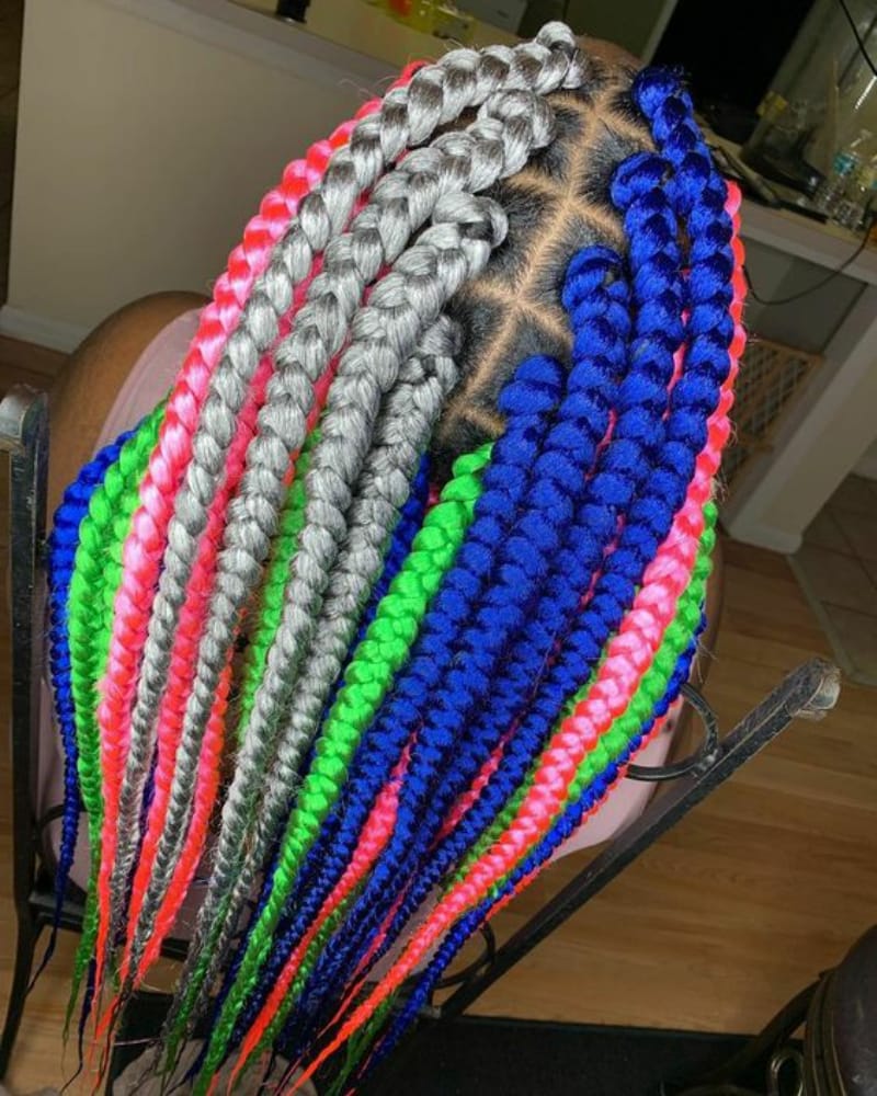 Multi-Colored Big Box Braids