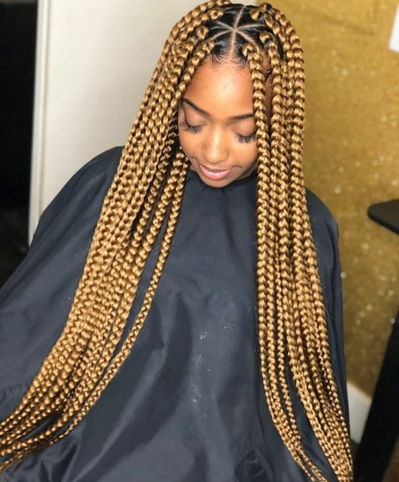 Golden Big Box Braids