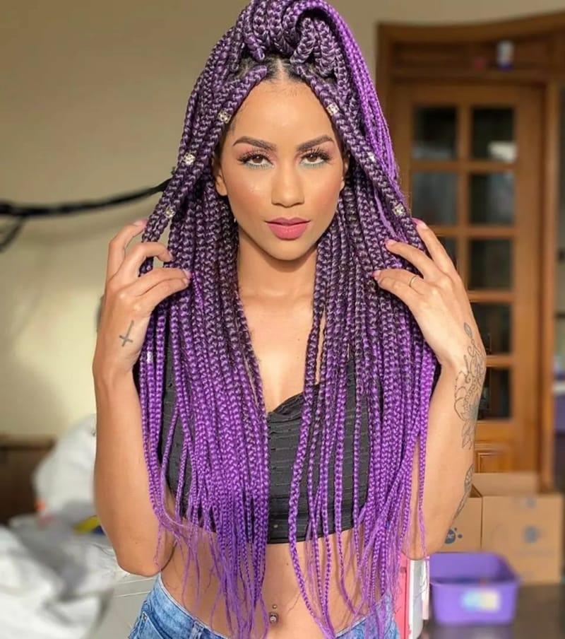 Purple Big Box Braids