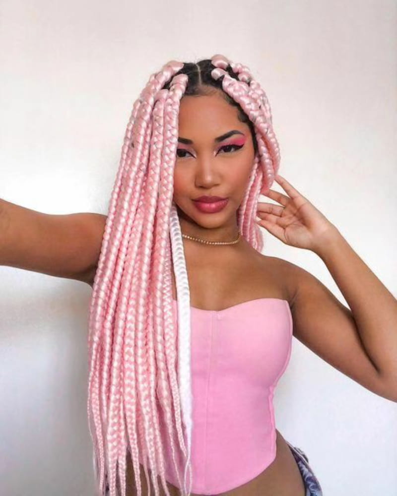 Pink Big Box Braids