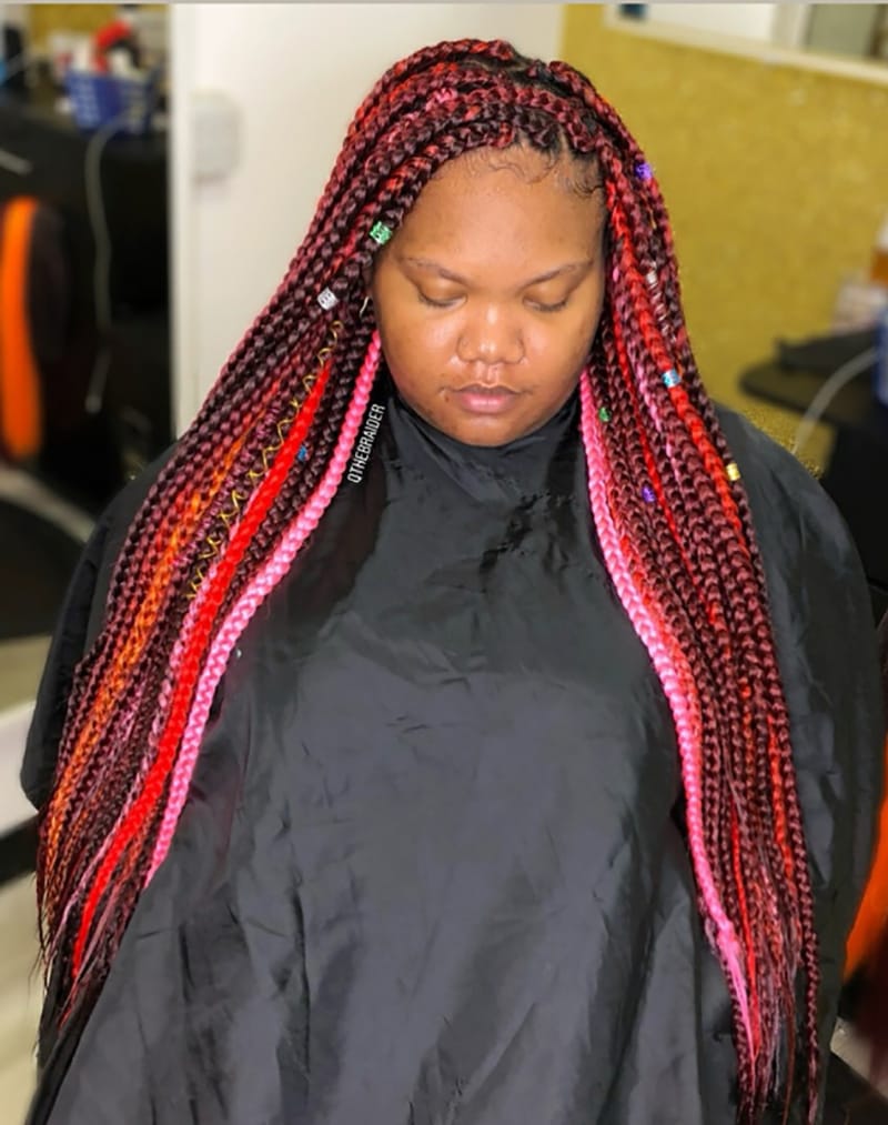 Big Box Braids with Hair Cuffs