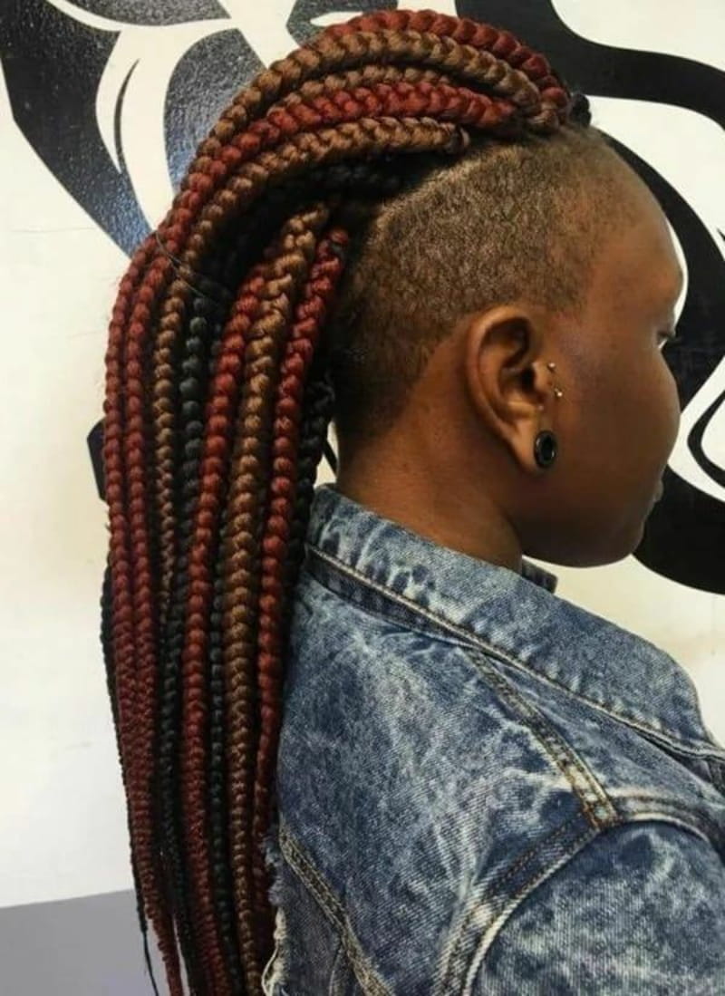 Large Braids + Mohawk