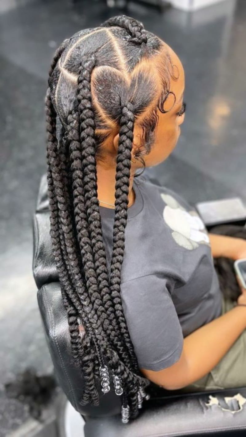 Heart-Shaped Big Box Braids