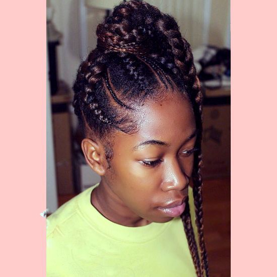 Cornrows Braids High Ponytail