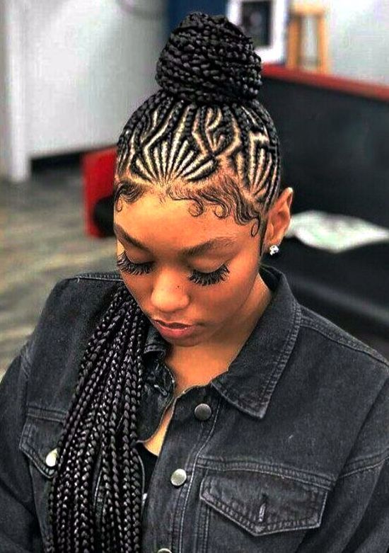 Cornrows half Updo