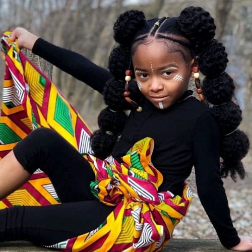 Fulani Inspired Puffy Braids with Beads