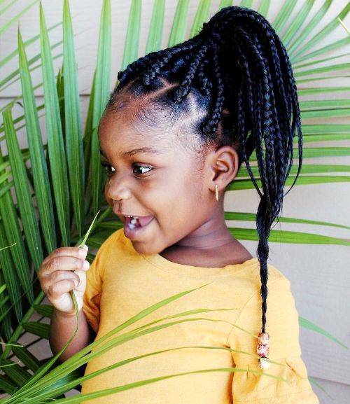 High Ponytail with Box Braids : cute hairstyles for black girls