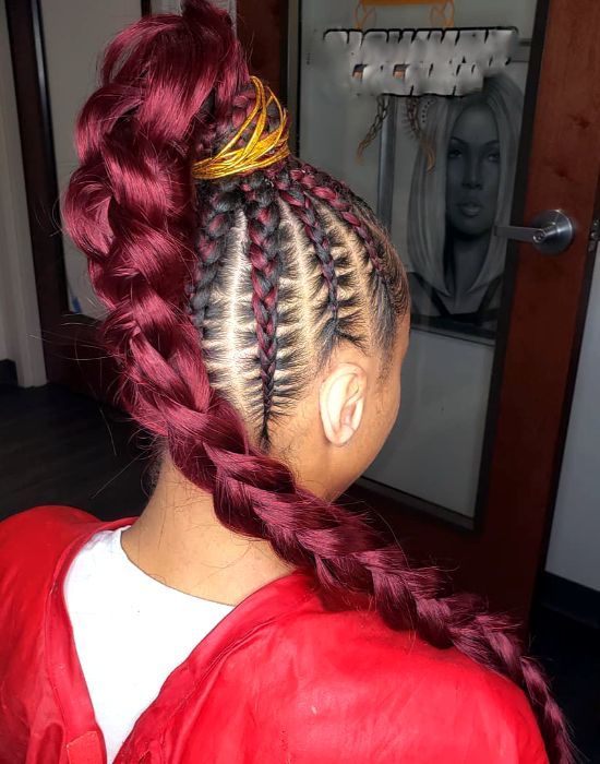 High Ponytail Cornrows