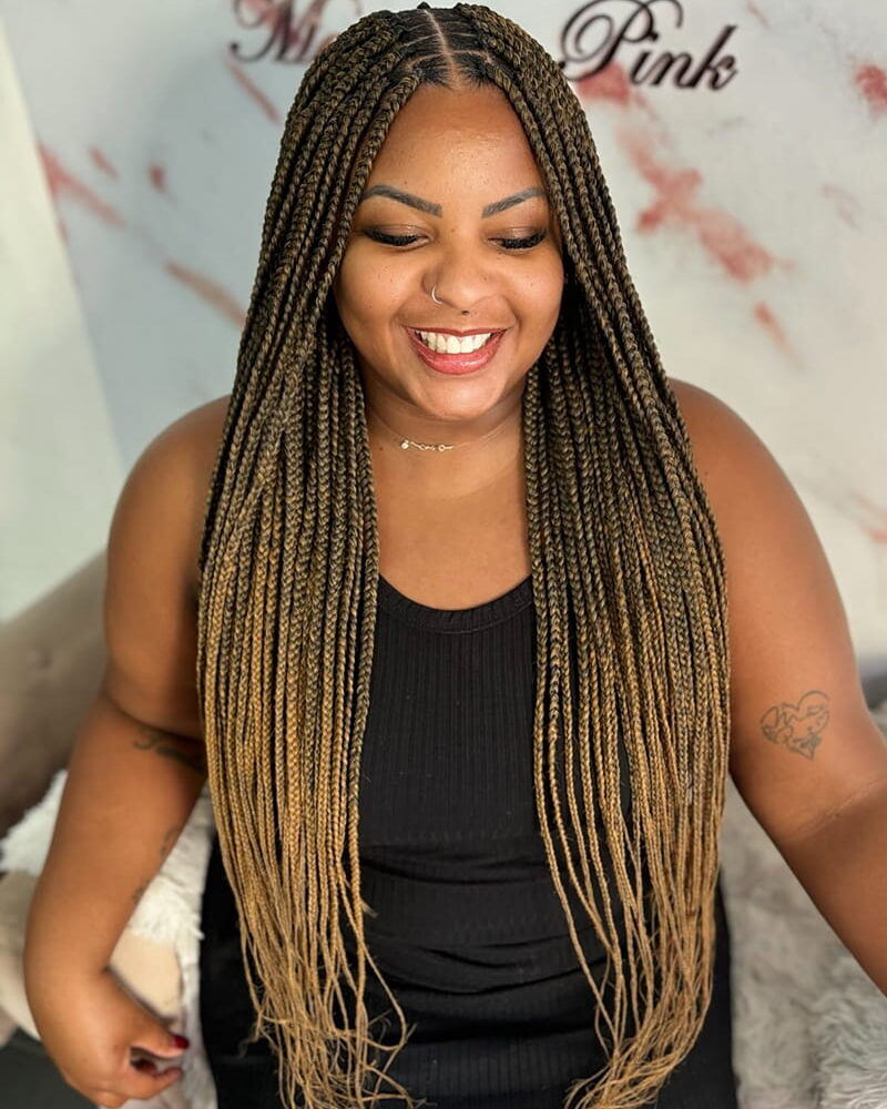 Protective Box Braids for Dark Women