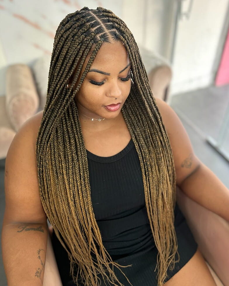 Protective Box Braids for Dark Women