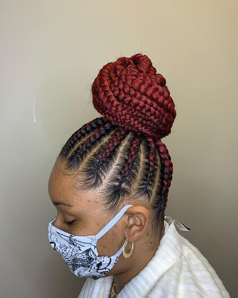 Braided Pineapple Updo Hairstyles for African AMerican Women