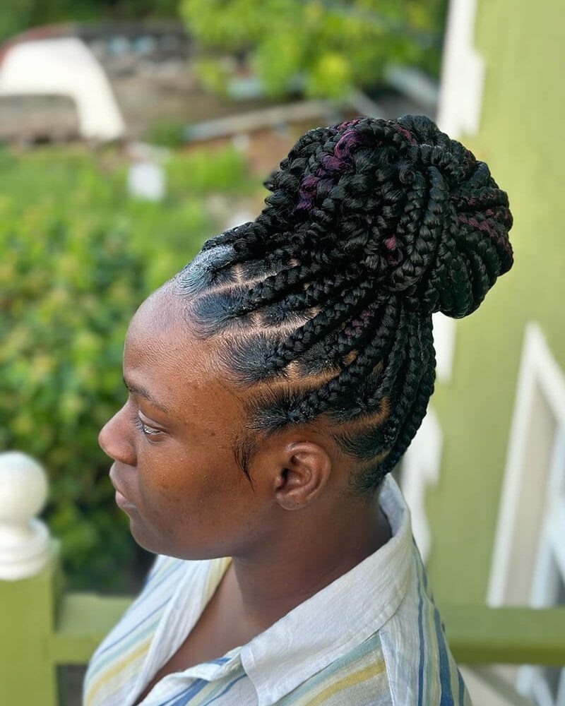 Braided Pineapple Updo Hairstyles for African AMerican Women