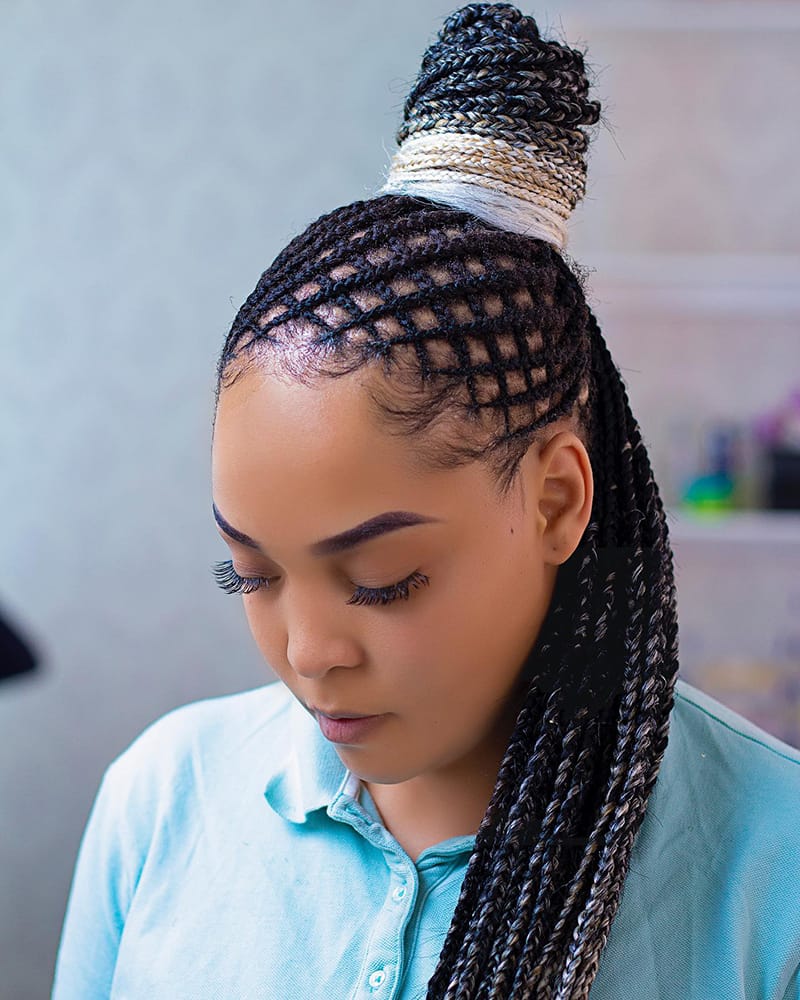 Braided Pineapple Updo Hairstyles for African AMerican Women