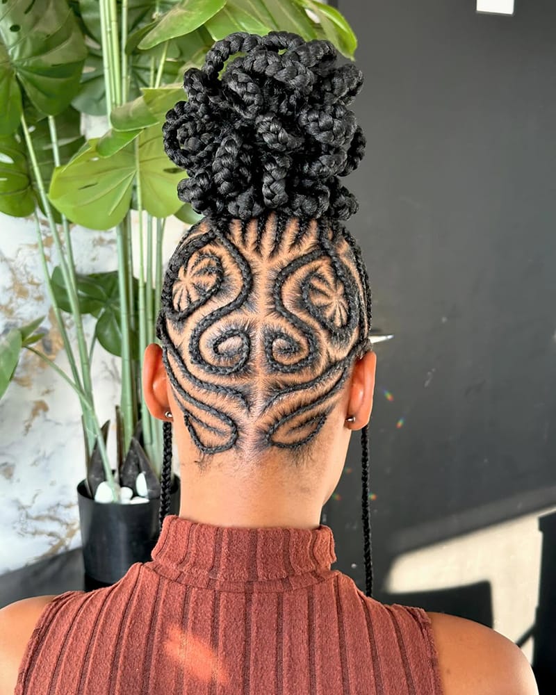 Braided Pineapple Updo Hairstyles for African AMerican Women