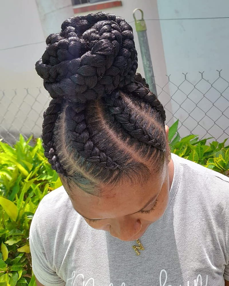 Braided Pineapple Updo Hairstyles for African AMerican Women