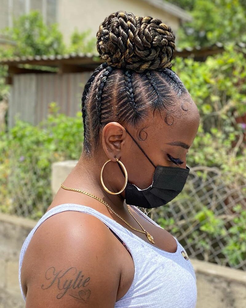 Braided Pineapple Updo Hairstyles for African AMerican Women