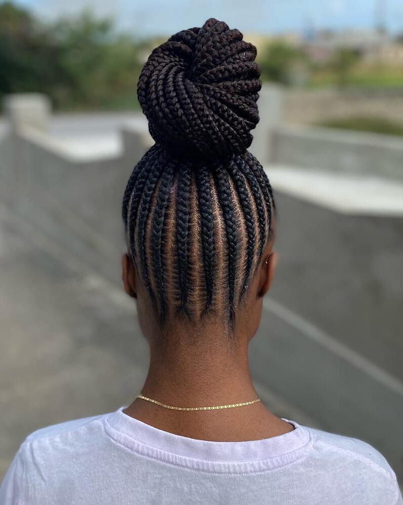 Braided Pineapple Updo Hairstyles for African AMerican Women